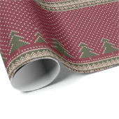 Gebreid patroon met kerstbomen cadeaupapier (Rol Hoek)