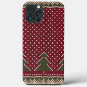 Gebreid patroon met kerstbomen Case-Mate iPhone case (Achterkant)