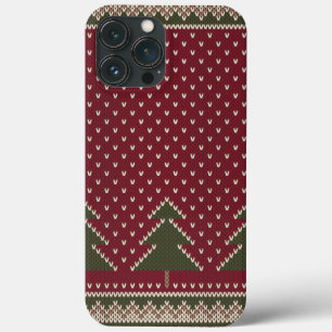 Gebreid patroon met kerstbomen Case-Mate iPhone case