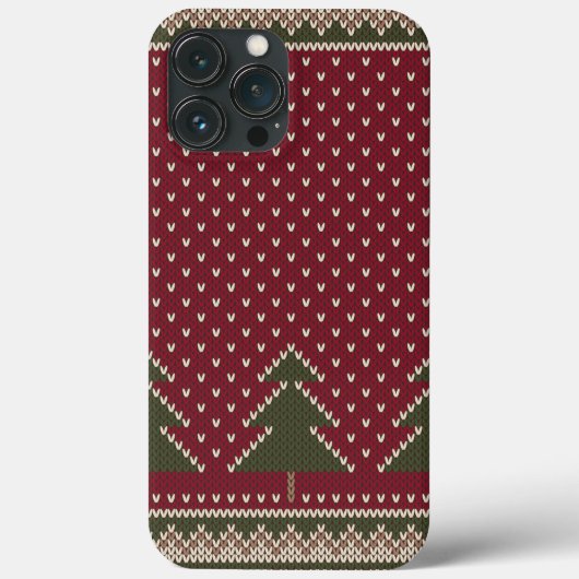 Gebreid patroon met kerstbomen Case-Mate iPhone case (Achterkant)