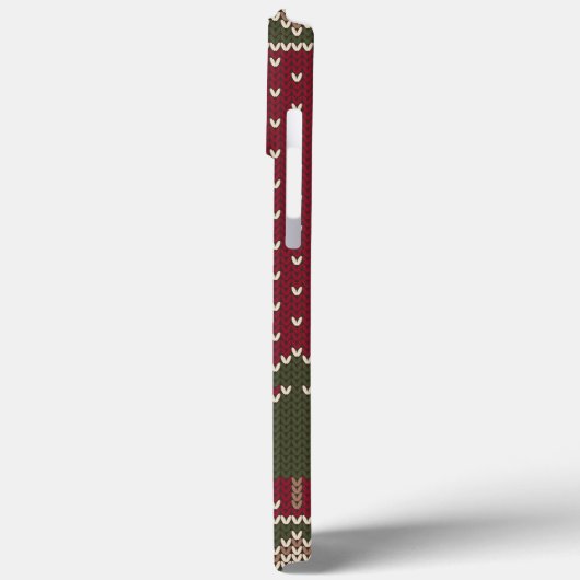Gebreid patroon met kerstbomen Case-Mate iPhone case (Achterkant / Links)