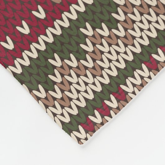 Gebreid patroon met kerstbomen fleece deken (Hoek)