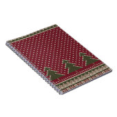 Gebreid patroon met kerstbomen notitieboek (Rechterzijde)