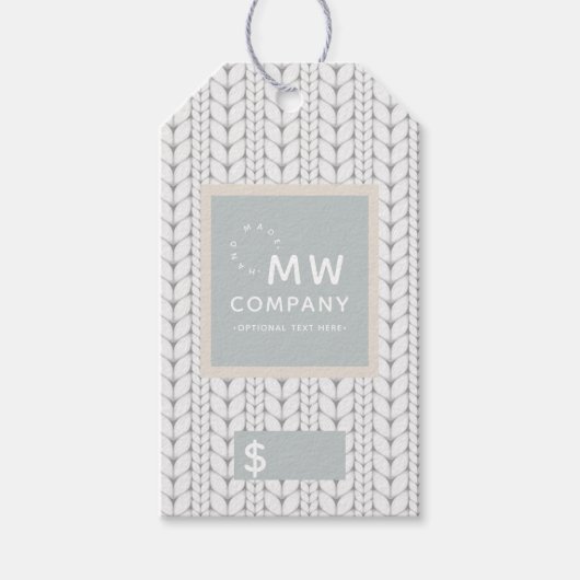 Gebreid patroon Modern Professional Handgemaakt Cadeaulabel (Voorkant)