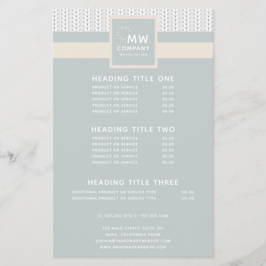 Gebreid patroon Modern Professional Handgemaakt Flyer (Voorkant)