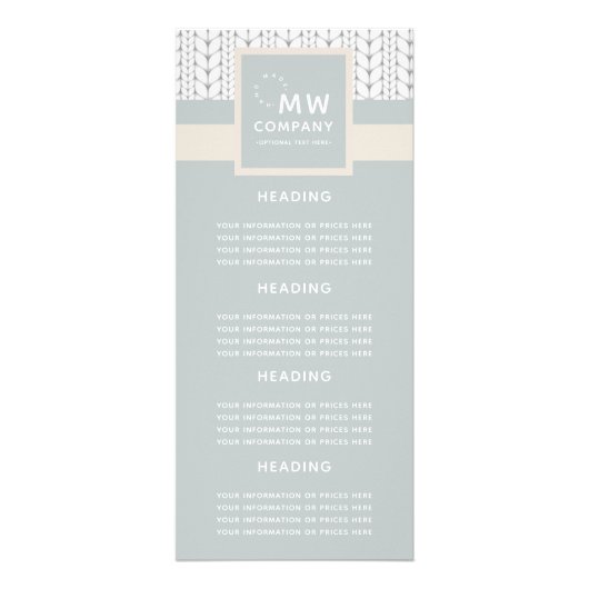 Gebreid patroon Modern Professional Handgemaakt Reclamekaart (Voorkant)