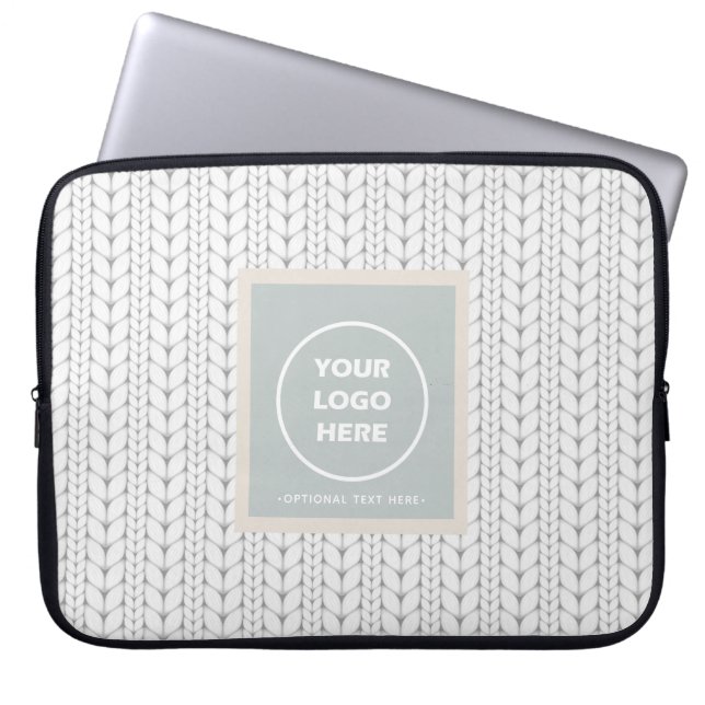 Gebreid patroon Modern Professional Logo Laptop Sleeve (Voorkant)