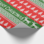 Gebreid patroon "pretkerst" cadeaupapier (Hoek)