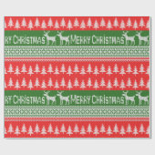 Gebreid patroon "pretkerst" cadeaupapier (Vlak)