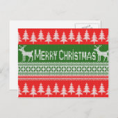 Gebreid patroon "pretkerst" feestdagenkaart (Voorkant / Achterkant)