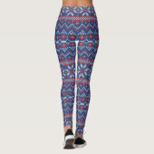 Gebreid Steekpatroon2 Navy/Rood ID208 Leggings (Achterkant)