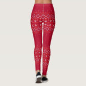 Gebreid Steekpatroon6 Rood ID208 Leggings (Achterkant)