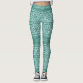 Gebreid Steekpatroon8 Groen ID208 Leggings (Voorkant)