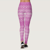 Gebreid Steekpatroon Orchidee Roze ID208 Leggings (Achterkant)