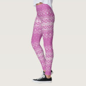 Gebreid Steekpatroon Orchidee Roze ID208 Leggings (Links)