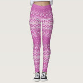 Gebreid Steekpatroon Orchidee Roze ID208 Leggings (Voorkant)