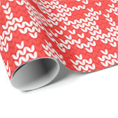Gebreid Stitch Pattern1 Red/White ID208 Cadeaupapier (Rol Hoek)
