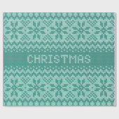 Gebreid Stitch Pattern8 Green ID208 Cadeaupapier (Vlak)