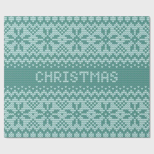 Gebreid Stitch Pattern8 Green ID208 Cadeaupapier (Vlak)
