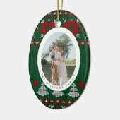 Gebreid trui patroon foto keramisch ornament (Links)