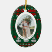 Gebreid trui patroon foto keramisch ornament (Voorkant)