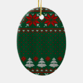 Gebreid trui patroon foto keramisch ornament (Achterkant)