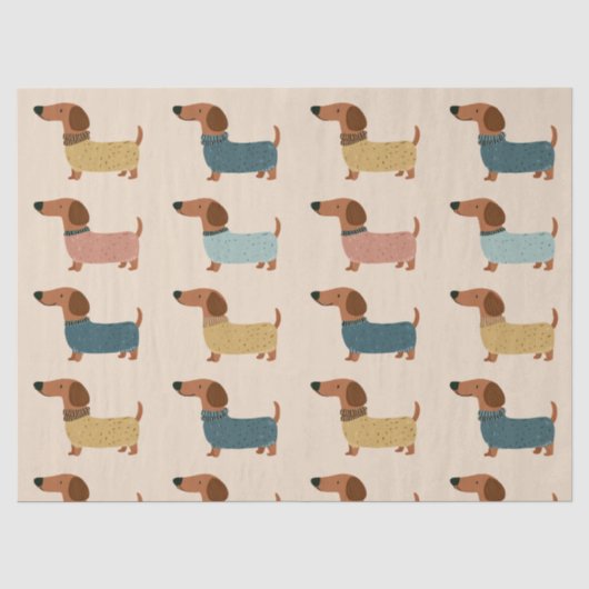 Gebreid trui patroon voor Dachshund Tissuepapier (Voorkant)