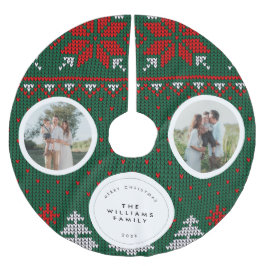 Gebreid Vestpatroon Familie Foto Kerstboom Rok