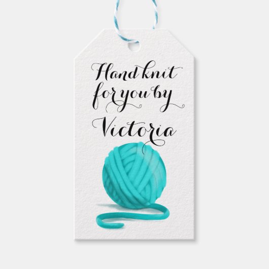 Gebreid voor u Gepersonaliseerd met Care Info Cadeaulabel (Voorkant)