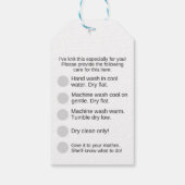 Gebreid voor u Gepersonaliseerd met Care Info Cadeaulabel (Achterkant)