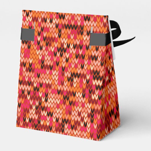 Gebreide abstracte Scandinavische motief in rode t Bedankdoosjes (Achterkant)