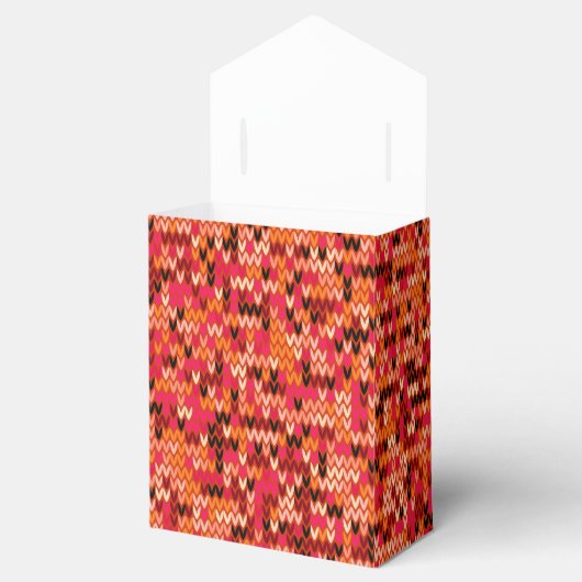 Gebreide abstracte Scandinavische motief in rode t Bedankdoosjes (Geopend)