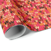 Gebreide abstracte Scandinavische motief in rode t Cadeaupapier (Rol Hoek)