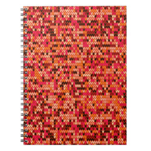 Gebreide abstracte Scandinavische motief in rode t Notitieboek