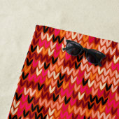 Gebreide abstracte Scandinavische motief in rode t Strandlaken (In situ)