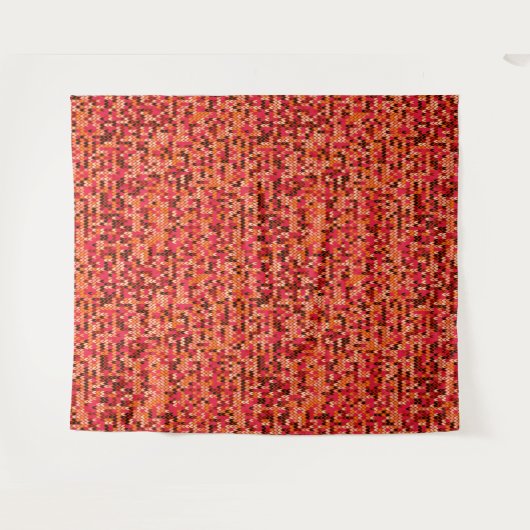 Gebreide abstracte Scandinavische motief in rode t Wandkleed (Voorkant (horizontaal))