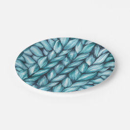 Gebreide blauwe Feestdagen Papieren Bordje