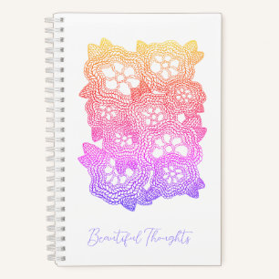 GEBREIDE BLOEMEN 5.5x8.5 Spiraal Notebook + Tekst Notitieboek