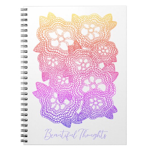 GEBREIDE BLOEMEN 6.5x8.75 Notitieboek + Tekst  (Voorkant)