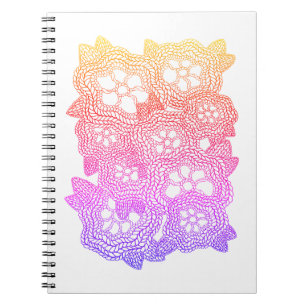 GEBREIDE BLOEMEN SPIRAALBOEK 6.5x8.75 Notitieboek