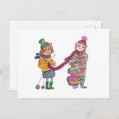 gebreide cello briefkaart (Voorkant / Achterkant)