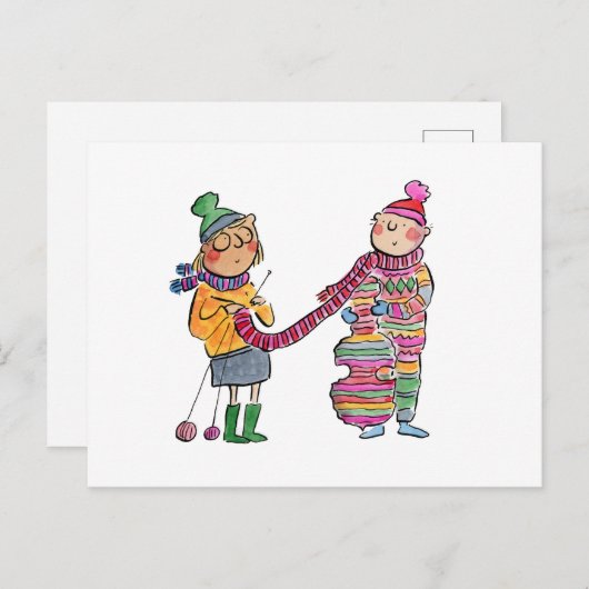 gebreide cello briefkaart (Voorkant / Achterkant)