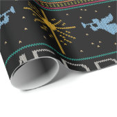 Gebreide Christelijk Vrolijk Kerstfeest Christelij Cadeaupapier (Rol Hoek)