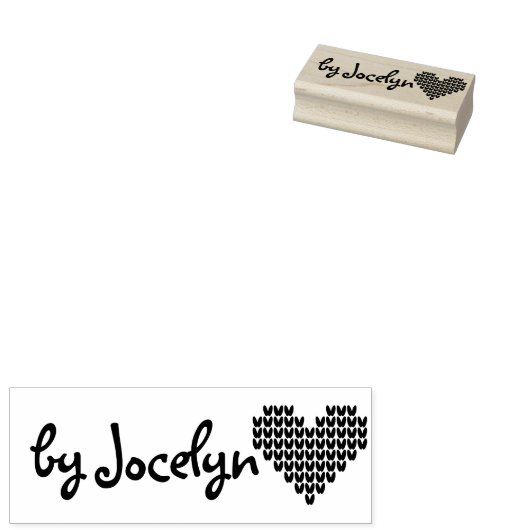 Gebreide Craft Heart - Aangepaste tekst voor aange Rubberstempel (Gestempeld)