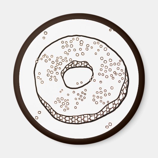 GEBREIDE DONUT Ronde magneet (Voorkant)