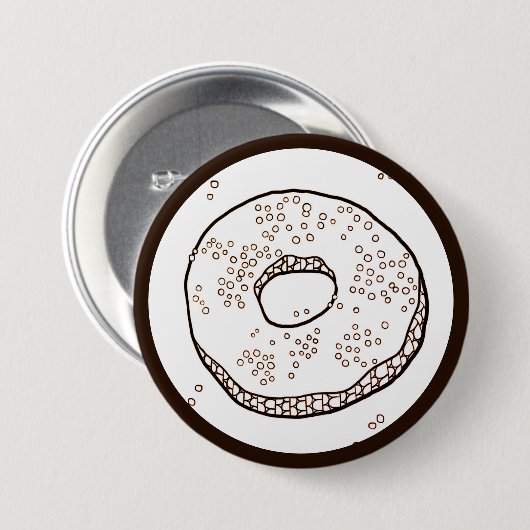 GEBREIDE DONUT Ronde Speld Knoop Button 7,6 Cm (Voorkant /achterkant)