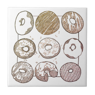 GEBREIDE DONUTS 4.25x4.25 Keramische Tegel Tegeltje