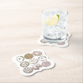 GEBREIDE DONUTS Haak Paper Coasters Kartonnen Onderzetters (Insitu)