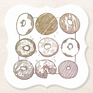 GEBREIDE DONUTS Haak Paper Coasters Kartonnen Onderzetters