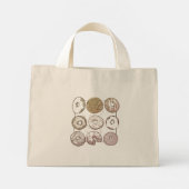 GEBREIDE DONUTS Kleine Boodschappentas Mini Tote Bag (Achterkant)